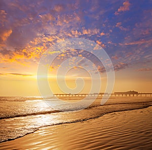 Daytona Beach in Florida with pier USA photo