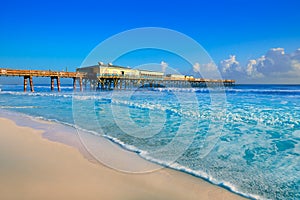 Daytona Beach in Florida with pier USA photo