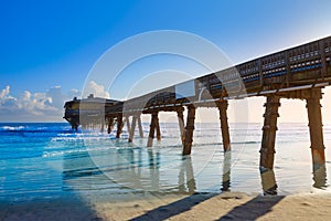 Daytona Beach in Florida with pier USA photo