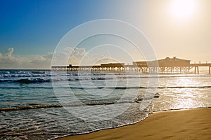 Daytona Beach in Florida with pier USA photo