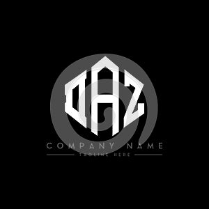 DAZ letter logo design with polygon shape. DAZ polygon and cube shape logo design. DAZ hexagon vector logo template white and