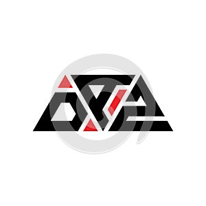 DAZ triangle letter logo design with triangle shape. DAZ triangle logo design monogram. DAZ triangle vector logo template with red
