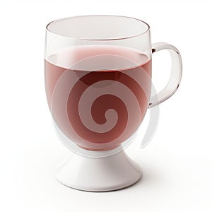 Daz3d Style Wine Cup With Cranberrycore Liquid On White Background