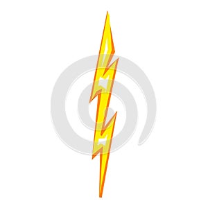 Dazzle thunder bolt icon cartoon vector. Charge shock photo