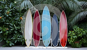 A Dazzling Array of Colorful Surfboards.
