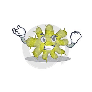 A dazzling bacterium mascot design concept with happy face photo