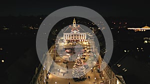 A dazzling Christmas scene with lights, markets, old town's magic, Tartu Estonia
