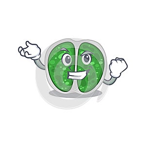 A dazzling chroococcales bacteria mascot design concept with happy face