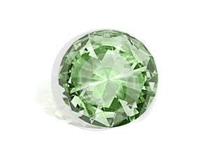 Dazzling diamond green on white background