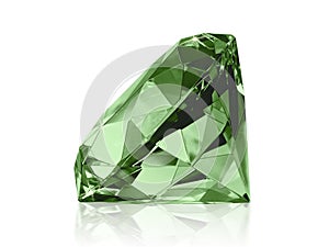 Dazzling diamond Green on white background