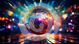 Dazzling disco ball lights with mesmerizing bokeh effect and captivating visual display