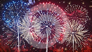 A dazzling display of fireworks embodies the jubilant spirit of freedom and patriotism, celebrating the bravery and photo