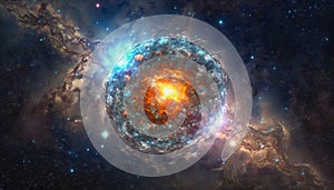 The Dazzling Energy of a Supernova Explosion in Space, Generative AI