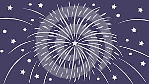 Dazzling Fireworks Exploding in a Starry Night Sky, vector design Generative AI