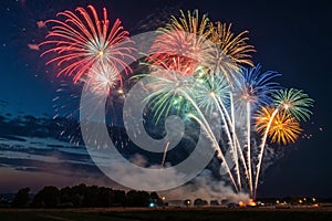 Dazzling fireworks explosion in the night sky