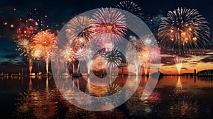 Dazzling fireworks finale background