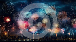 Dazzling fireworks finale background