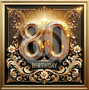 Dazzling Golden 80th Birthday Commemoration photo