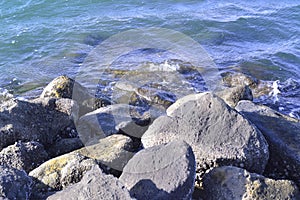 dazzling sea spray on the beach