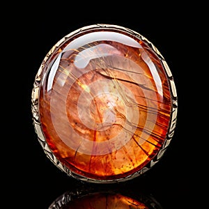 dazzling sunstone cabochon with plated copper inclusions andspa photo