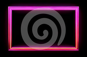 dazzlingly bright, pink neon frame that radiates incredible energy against a black background, ideal for announcing a