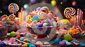 dazzlingly vibrant sweets and candies