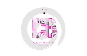 db d b alphabet letter logo pink purple line icon template vector