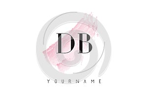 DB D B Watercolor Letter Logo Design with Circular Brush Pattern