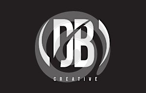 DB D B White Letter Logo Design with Black Background.