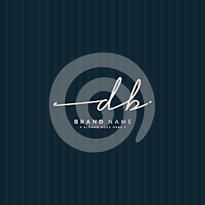 DB Initial Letter Signature Logo Template - Handwritten Vector Logo Template