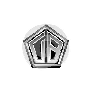 DB Logo Monogram Silver Geometric Modern Design