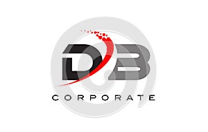 DB Modern Letter Logo Design with Swoosh