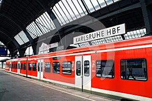 DB railway station in Karlsruhe, Germany