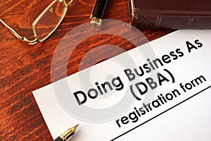 DBA Registration doing business as form.