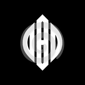 DBD circle letter logo design with circle and ellipse shape. DBD ellipse letters with typographic style. The three initials form a