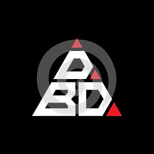 DBD triangle letter logo design with triangle shape. DBD triangle logo design monogram. DBD triangle vector logo template with red