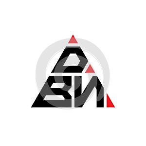 DBP triangle letter logo design with triangle shape. DBP triangle logo design monogram. DBP triangle vector logo template with red