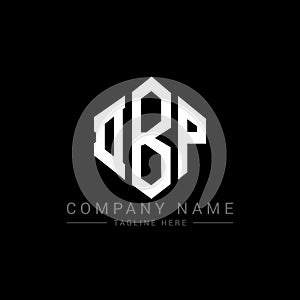 DBP letter logo design with polygon shape. DBP polygon and cube shape logo design. DBP hexagon vector logo template white and