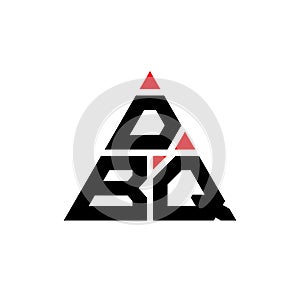 DBM triangle letter logo design with triangle shape. DBM triangle logo design monogram. DBM triangle vector logo template with red