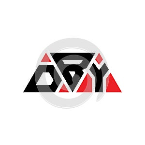 DBY triangle letter logo design with triangle shape. DBY triangle logo design monogram. DBY triangle vector logo template with red