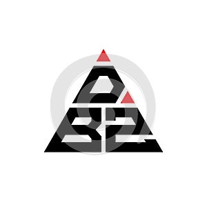 DBZ triangle letter logo design with triangle shape. DBZ triangle logo design monogram. DBZ triangle vector logo template with red