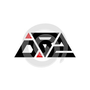 DBZ triangle letter logo design with triangle shape. DBZ triangle logo design monogram. DBZ triangle vector logo template with red