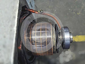 Dc motor commutator photo