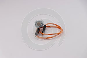 DC motor with wires, mini motor used in robotic projects for mechanical motions