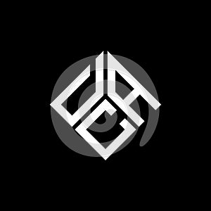 DCA letter logo design on black background. DCA creative initials letter logo concept. DCA letter design