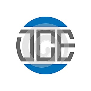 DCE letter logo design on white background. DCE creative initials circle logo concept.