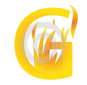 G Letter Fire style - Text photo