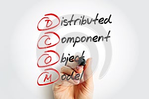 DCOM - Distributed Component Object Model is technology for communication between software components on networked computers,