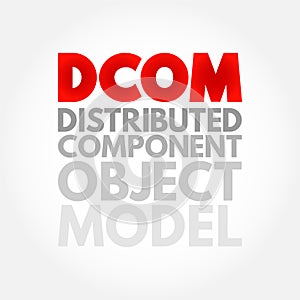 DCOM - Distributed Component Object Model is technology for communication between software components on networked computers,