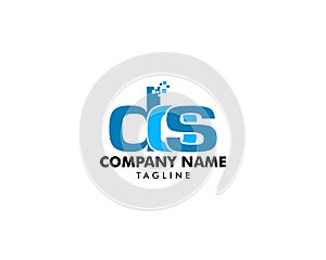 DCS letter initial logo template